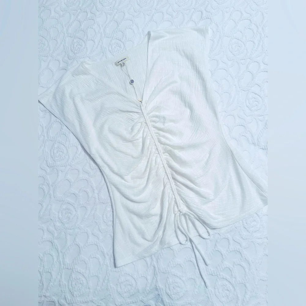 White Ruched Top - Picture 1 of 4